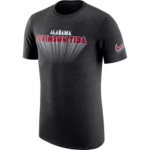 Nike Men's NCAA Tri-Blend T-Shirt (as1, Alpha, l, Regular, Regular, Alabama Crimson Tide - Black)