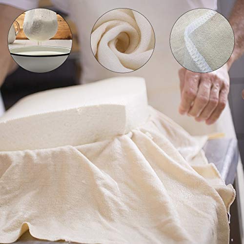 3 Pack Cheesecloth For Straining Reusable, Cheese Cloths For Cooking Cottage Cheese Ricotta Cheese Puffco Organic Cream Cheese Making, Reusable Cheesecloth