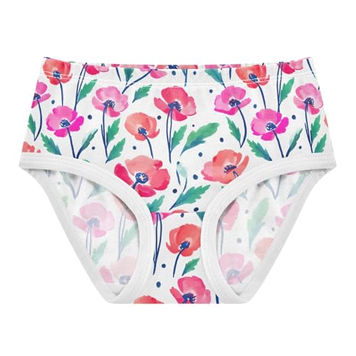 Joisal Designer Girls Underwear Toddler 2t Cotton Girl Panties Cute Watercolor Flowers Pink Briefs Kids Undies