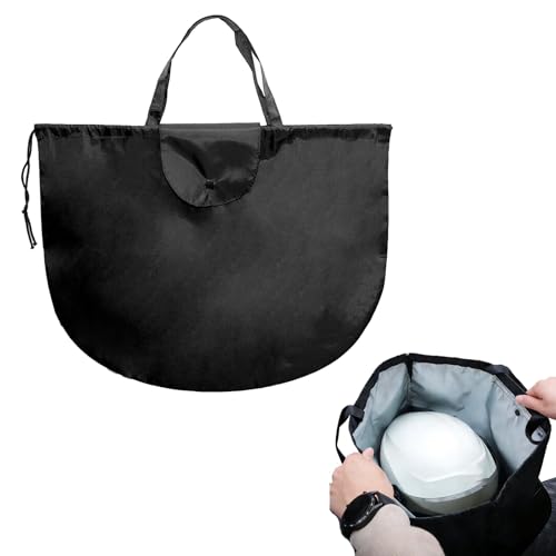 LEOINAER Bolsa para Casco con Cordon, 60 x 48 cm, Mochila Impermeable y Plegable con Asa, Funda Universal para Casco de Moto, Bicicleta, Esqui y Equipo de Exterior