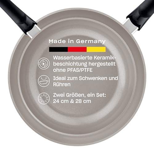 Fissler Ceratal Classic Pfannen-Set / 2-teilig, Aluminium-Pfanne, Keramik-beschichtet (24+28 cm)...