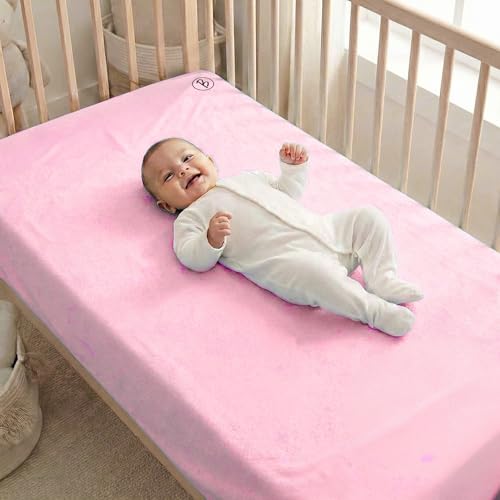 Image of Btag Baby Waterproof, Super Soft Fast Drying Mattress Protector | Extra Absorbent, Anti-Itching Sheet for New Born,Toddler (Size 100x140 cm, Pack of 1, Baby Pink)