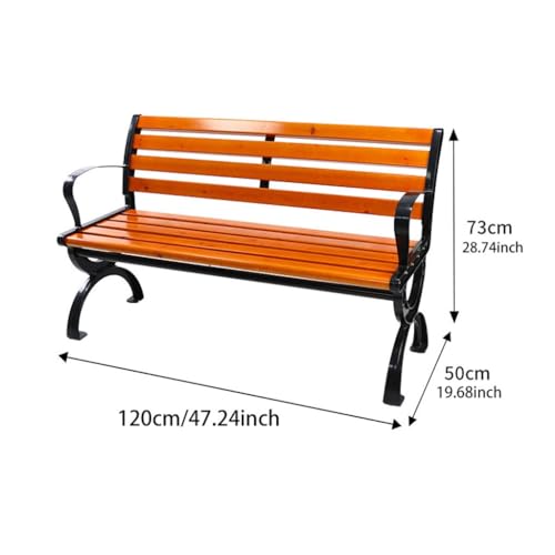 Panchine da esterno in metallo con schienali, semplici sedili per il tempo libero per giardini, cortili e par, e slish pelliccia all'aperto per relax