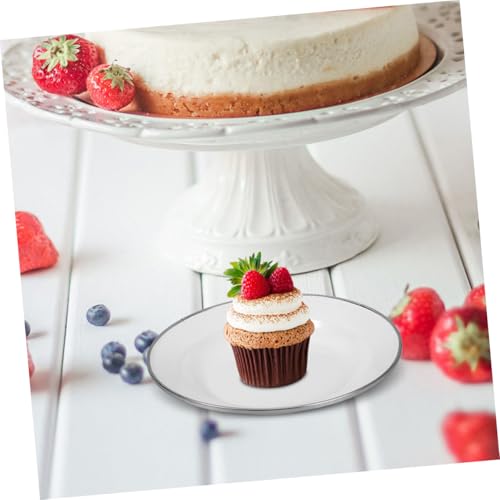 Assiettes à dessert émail blanc lot de 4 plateaux rustiques