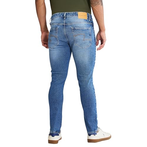 Image of Spykar Men's Kano Slim Fit Mid-Rise Jeans (Ankle Length)