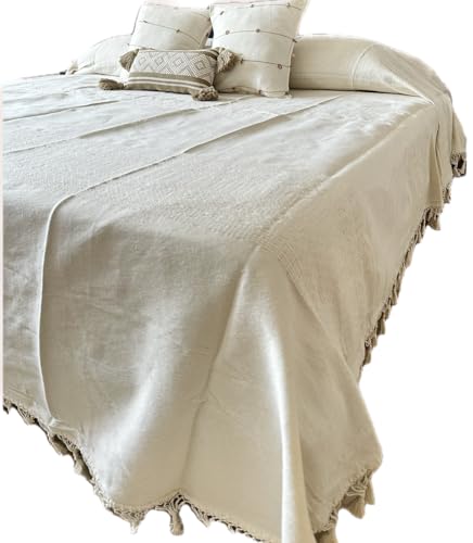 La Mejor Recopilación de Colchas y cubrecamas los mejores 10. 41 Cubrecama Artesanal de Oaxaca, King Size. (Cruda)