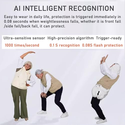 Anti-Fall Airb-ag Vest for The Elderly Air-Bag Jacket for Elderly Airb-ag Triggers in 0.08 Seconds Blackformale-S2