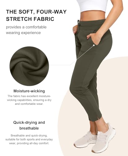 Women's Pants with Deep Pockets, 7/8 Stretch Ankle Sweatpants for Golf, Athletic, Lounge, Travel, Work3