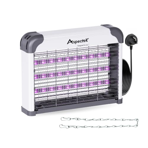 ASPECTEK Dual-Spectrum LED Bug Zapper Indoor High-Voltage Electric Grid Mosquito and Fly Trap 3 Long-Life UV LED Lamps (365/395nm) Kills Gnats Moths Wasps & Fruit Flies