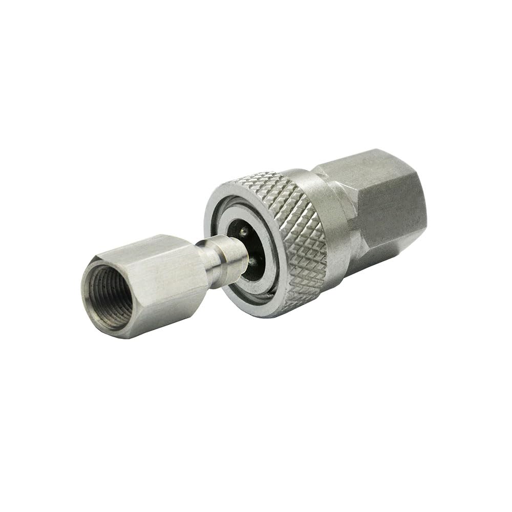 1 Set 1/8 BSPP Female Connector and 8mm Fill Nipple Plug Quick-Disconnect Stainless Steel PCP Remote Line Adapter