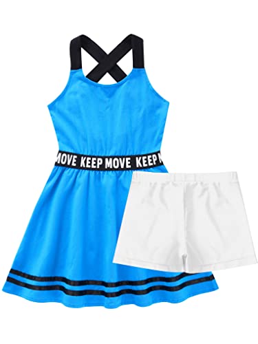 YEAHDOR Kids Girls 2 Pieces Tennis Golf Dress Tracksuit Set Shorts Racerback Tank Tops with Tennis Skirt Skorts4