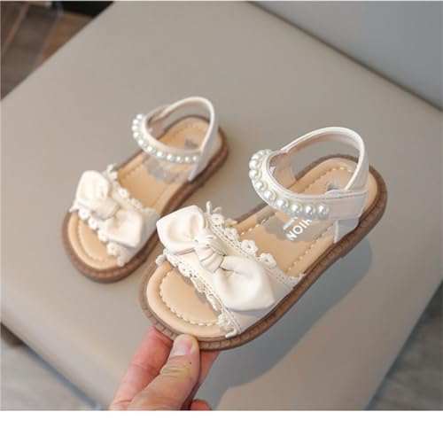 Girls Water Shoes Summer Bow Pearl Soft Sole Flat Shoes Toddler Sandals Size 53
