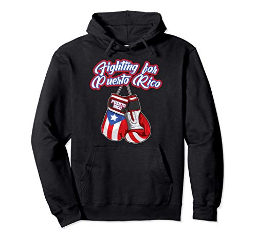 Fighting For Puerto Rico - Puerto Rican Pride - Boxing Flag Pullover Hoodie