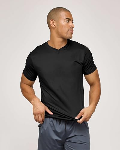 Real Essentials 5 Pack: Men's Breeze Tech V-Neck Dry Fit T-Shirts Moisture Wicking Athletic Workout & Gym Shirts (Big &Tall)2