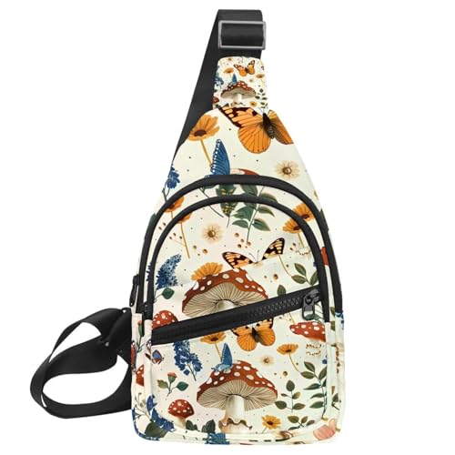 Mochila cruzada para viajar y hacer senderismo con cómodo estampado de naturaleza