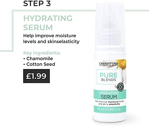 Creightons Pure Blends Hydrating Serum (50ml) - Help improve moisture levels and skins elasticity, with chamomile and cotton seed extracts. Dermatologically tested & fragrance free.