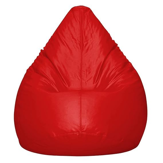 Image of Cover 4XL Without Beans with Footrest and Cushion Lounge Chair Luxury Bean Bag Cover with Footrest Without Beans 4XL (Without Fillers) (Red.)