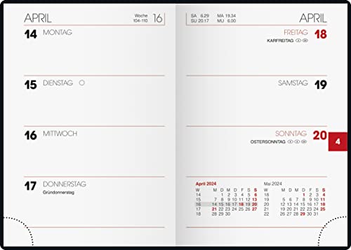 BRUNNEN Weekly calendar model 713 2024, 2 pages = 1 week, sheet size 7.2 x 10.2 cm, black - Image 3
