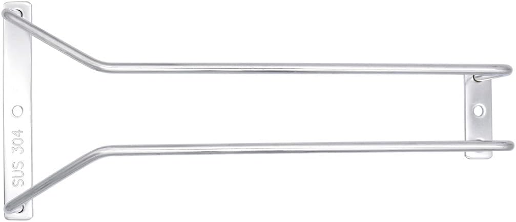 8.85-Inch Wine Glass Rack - Under Cabinet Stemware Wine Glass Holder Glasses Storage Hanger Stainless Steel Organizer for Bar Kitchen(1 Rows, 2 Pack)