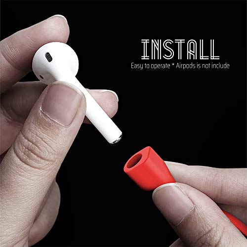 Image of Ultra Strong Magnetic Airpod Pro Strap Anti-Lost Cord Sports Lanyard Compatible with Airpods 3rd 2nd Generation Pro 3 2 1 (3 Red)