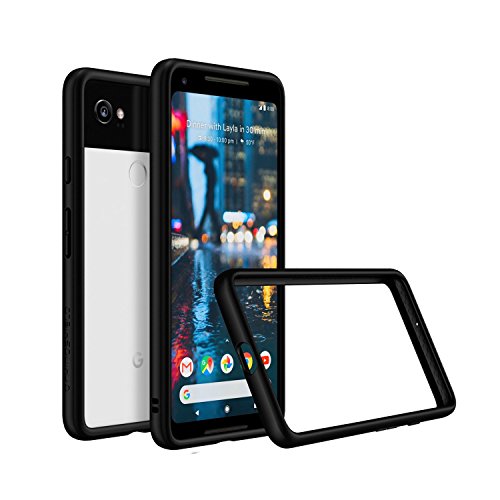 RhinoShield Bumper Case Compatible with Google [Pixel 2 XL] | CrashGuard - Shock Absorbent Slim Design Protective Cover [3.5M / 11ft Drop Protection] - Black