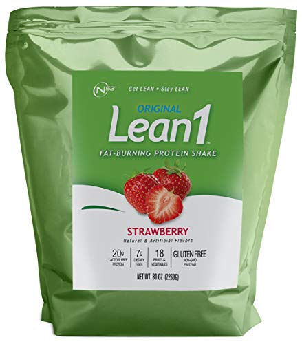 Lean1 Strawberry 5 Pound (44 Servings), Fat Burning Meal Replacement