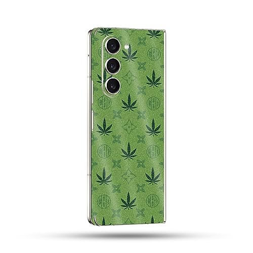 Image of MightySkins Glossy Glitter Skin Compatible with Samsung Galaxy Z Fold 5 Full Wrap - CBD Green | Protective, Durable High-Gloss Glitter Finish | Easy to Apply & Change Styles | Made in The USA