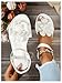 GORGLITTER Women's Flower Flat Sandals Floral Vacation Open Toe Ankle Strap Sandal Flats White 9