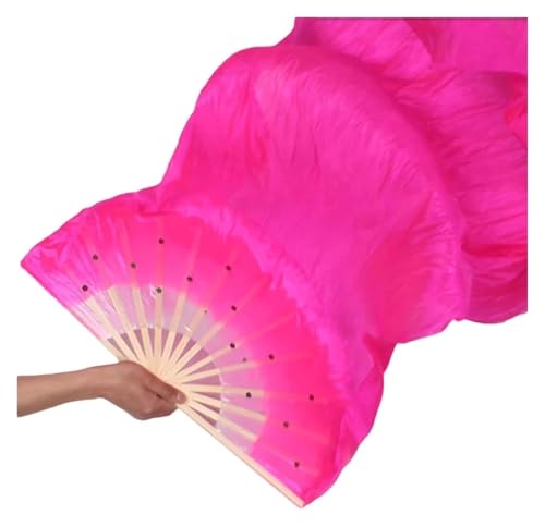 éventails faits à la main pour le mariage， Éventail de danse du ventre for danser 1,5 m imitation soie danse Kung Fu Tai Chi ventilateur scène performance accessoires décor mariage éventails à main(Ro