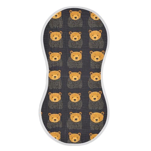 vvfelixl Baby Burp Cloths Bear Cute Design Face Baby Newborn Cotton Burping Cloths Set Babys Washcloths 4 Pack