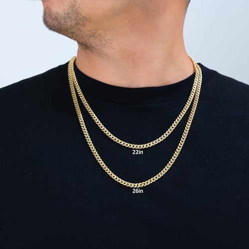 Nuragold 10k Real Yellow Gold Miami Cuban Link 5mm Chain Necklace (16"-30") Italian Jewelry for Men & Women2