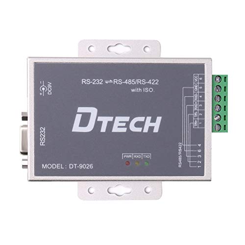 Dtech Active Isolated Rs232 To Rs485 Rs422 Converter With Rj45 Serial Port Terminal Board Power Adapter Db9 Cable Optical Isolation Protection 2.5Kv #TOP2