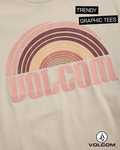 Image of Volcom Girls Shirts - Casual Crewneck Short Sleeve Graphic Tee Trendy Tops - Breathable Girls Summer Clothes
