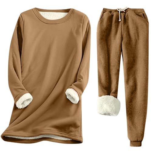Pyjama femme polaire en coton doux avec pantalon chaud hiver