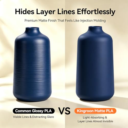 Image of Kingroon Matte PLA Filament 1.75mm 3D Printer Filament Matte Filament 1kg Dimensional Accuracy + /- 0.02 mm (Matte Blue)