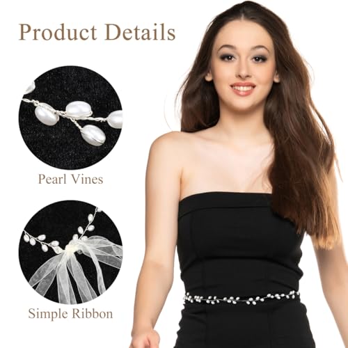 Statement Belts for Women Pearl Waist Chain Bridal Accessories Bridesmaid Sashes Maid of Honor Sash4