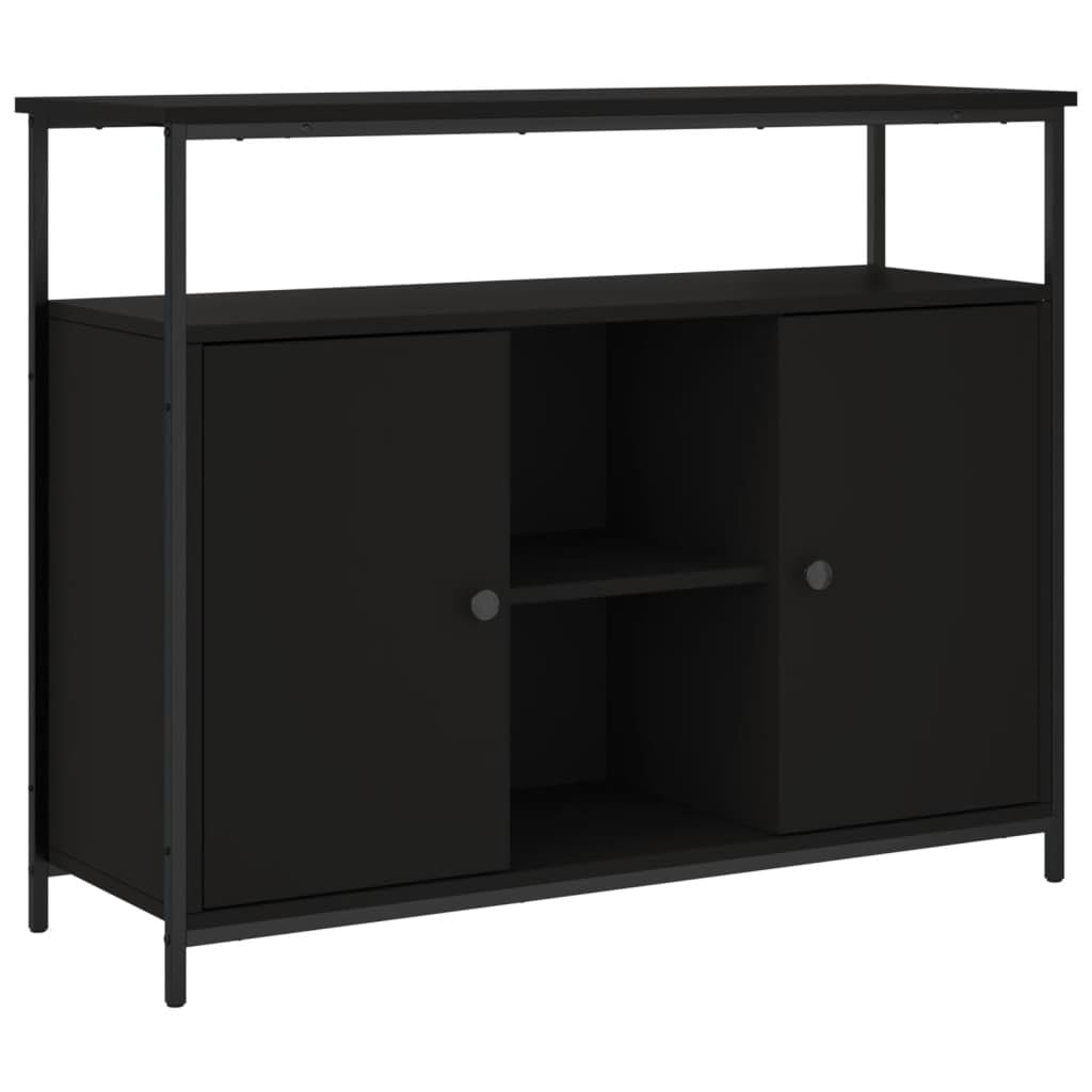 Armoire Rangement SONGMICS LSC204B01 - Meuble Métal 2 Portes Étagères Réglables - Marron/Noir 40x110x76cm