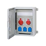  AW-TOOLS Baustromverteiler/Wandverteiler 3 x 230V/16A Schuko & 1 x CEE 16A/400V & 1 x CEE 32A/400V verdrahtet o. Sicherung