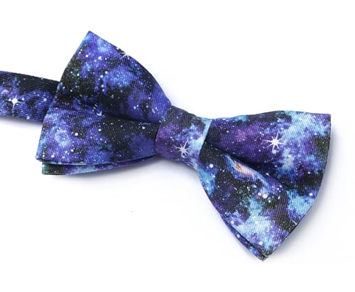 Image of Colorful Fun Pattern Pre-Tied Bow Tie Mens Floral Space Adjustable Bowtie
