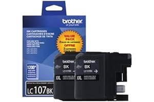 2-Pack LC107BK Brother Super High-Yield Black Ink