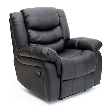 More4Homes SEATTLE BONDED LEATHER RECLINER ARMCHAIR SOFA HOME LOUNGE CHAIR RECLINING GAMING (Black) Cover