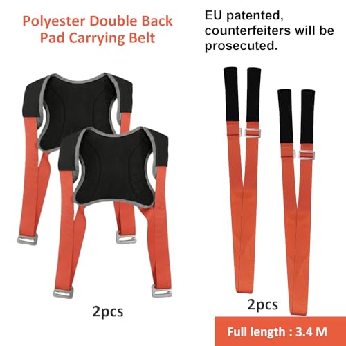 CISSIYOG Tragegurte Umzug Kit Tragegurt für 2 Personen mit Schwamm-Weste, 800kg Hebegurt Umzugshelfer, Multifunktionaler Hebegurt für Möbel & Geräte, Möbeltragegurte Möbeltransport (orange)