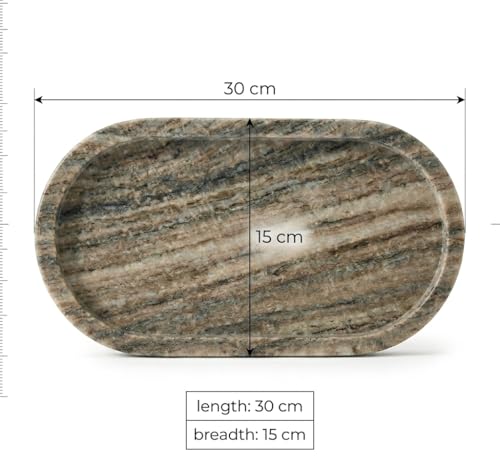 Image of MBSC White Marble Serving, Venity Tray, Cheese Platter to Presenting Main Courses, Wines or Desserts (Grey) (Grey)