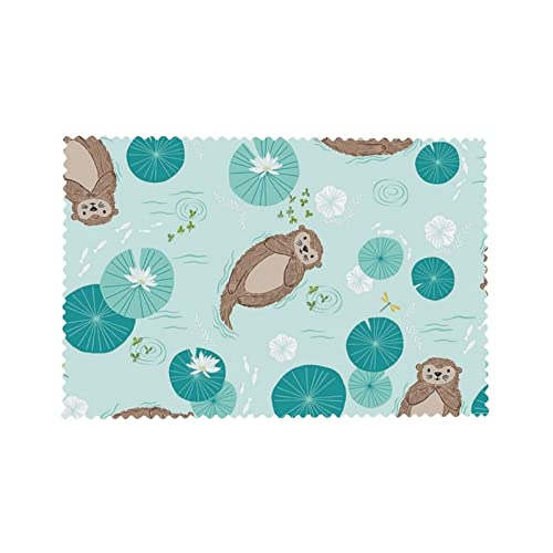 Otters Placemat (4-Piece Set) Insulated Plate Mat 12X18 For Table And Decoration #TOP7
