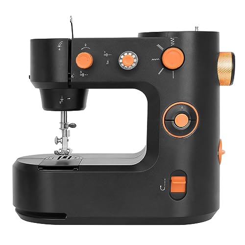 Sewing Machine for Beginners and, 2 Speeds Household Portable Adjustable Stitches Machine, with Needle & Led Lighting for Locking Edges, Cylinder Seams, Buttons & Buttonholes (Black)