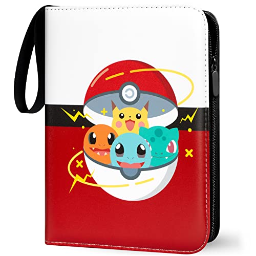 Álbum de colección para cartas de Pokémon, álbum de 400 bolsillos para cartas coleccionables, 50 páginas, cuaderno de cartas, álbum de alta calidad, portátil, resistente al agua, de PU, para álbum de