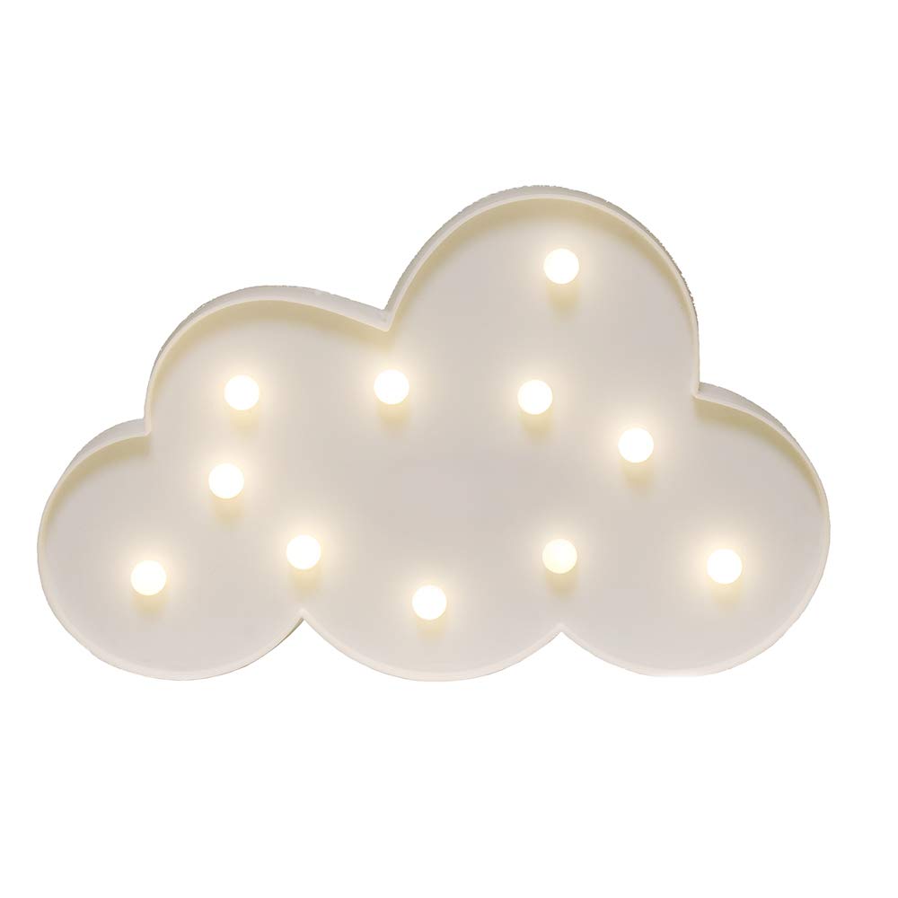 GUOCHENG Cloud Shaped LED Night Light Battery Operated LED Girls Light Sign Decorative Table Lamps for Baby Children Bedroom Party Accessories(White)