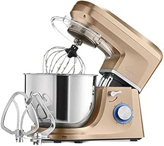 KAPPLICO® Pro Plus 1800W Stand Mixer, 7.0L Stainless Steel Bowl, 6-Speed Food Mixer, Dough Hook, Whisk & Mixing Beater, Non-Slip Rubber Feet, 24m Warranty. (Gold)