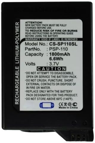 Battery for Sony PSP-1000 PSP-1000G1 PSP-1000G1W PSP-1000K PSP-1000KCW PSP-1001 PSP-1004 PSP-1006 Battery Replacement for PSP-110 Battery