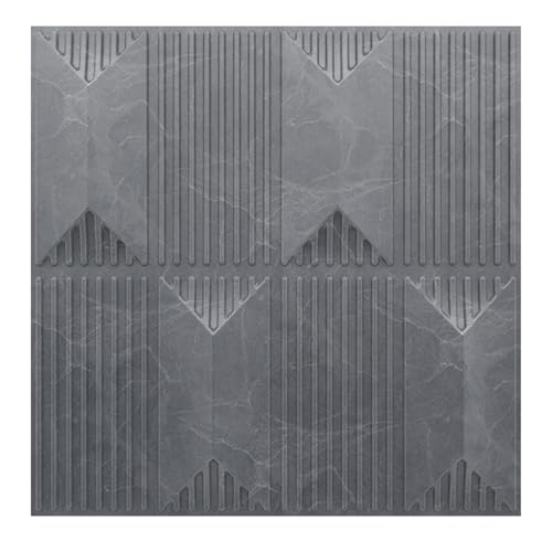 Image of Kayra Decor 3D PVC Wall Panel Artisian Design, Gray Marble Color 19.7 inch x 19.7 inch (Pack of 18) - Covers 48.51 Sq. Ft.